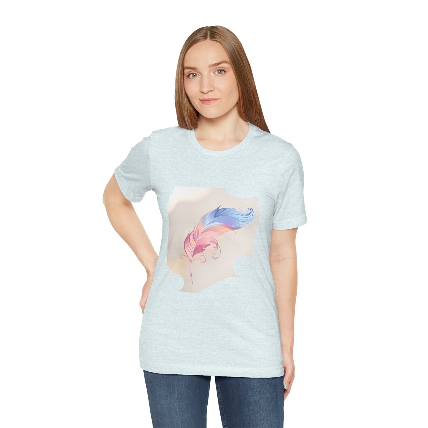 Feather Graphic T-Shirt — Lightweight Tee with Feather Design