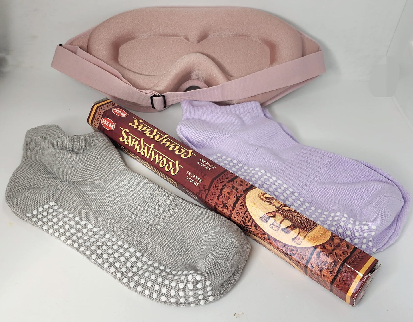 Zen Essentials Yoga Bundle – 2 Non-Slip Socks, Face Mask & Incense