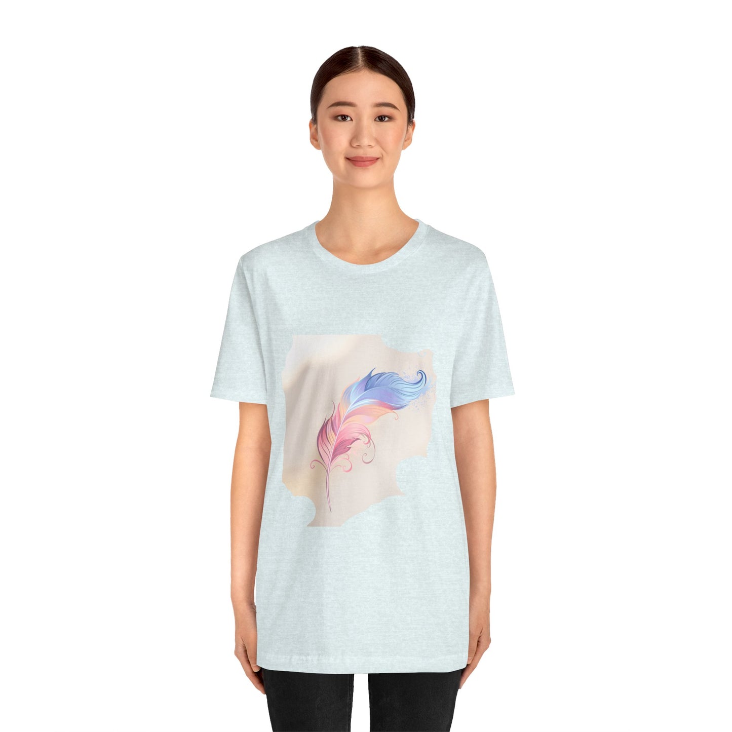 Feather Graphic T-Shirt — Lightweight Tee with Feather Design