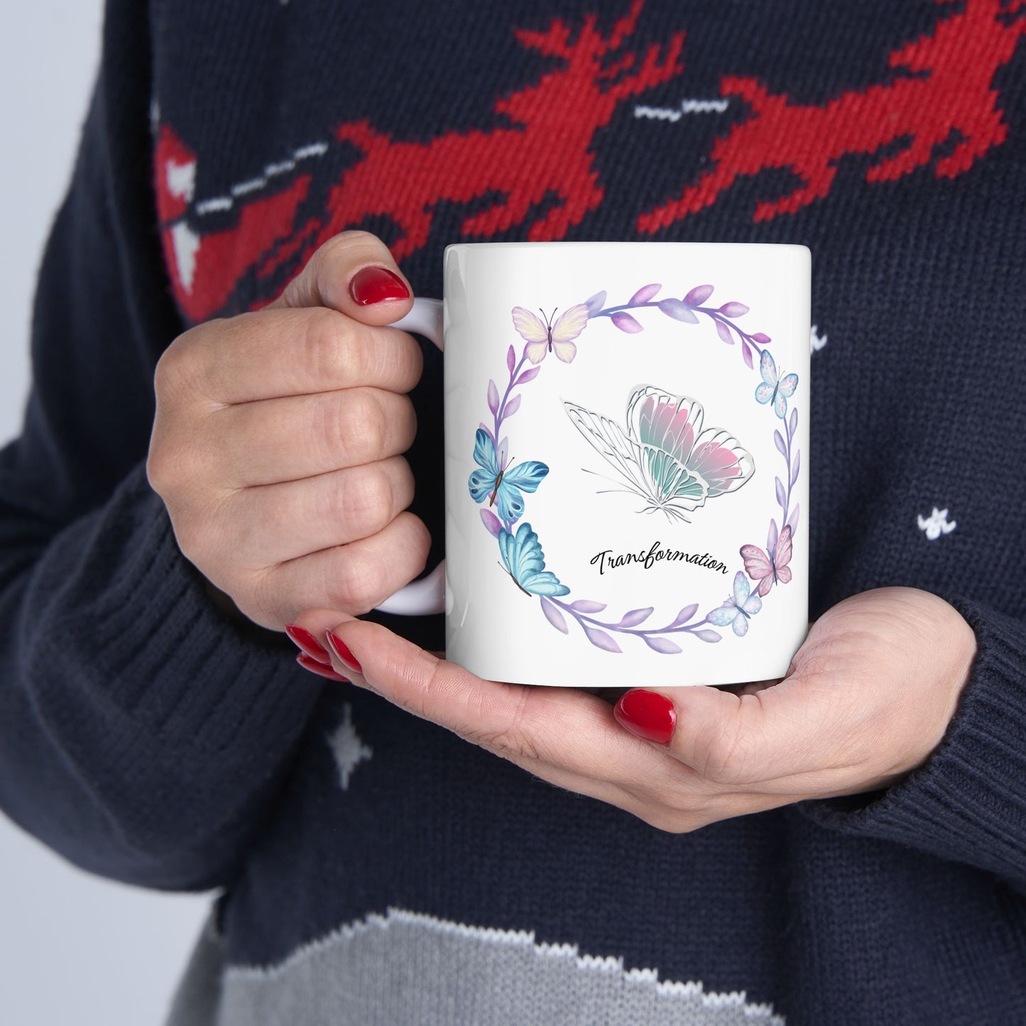 Transformation Butterfly Ceramic Mug — 11oz & 15oz Inspirational Coffee Cup