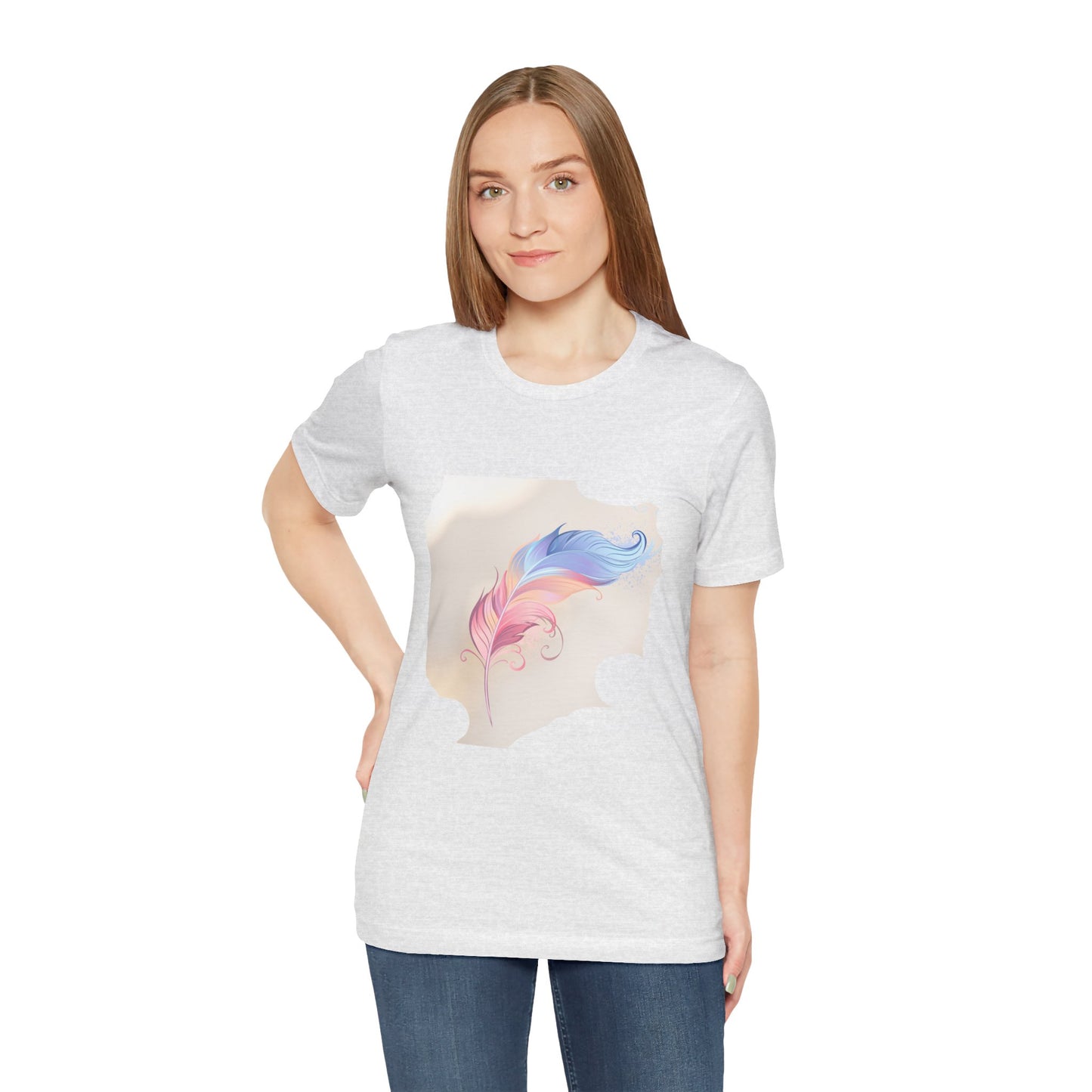 Feather Graphic T-Shirt — Lightweight Tee with Feather Design
