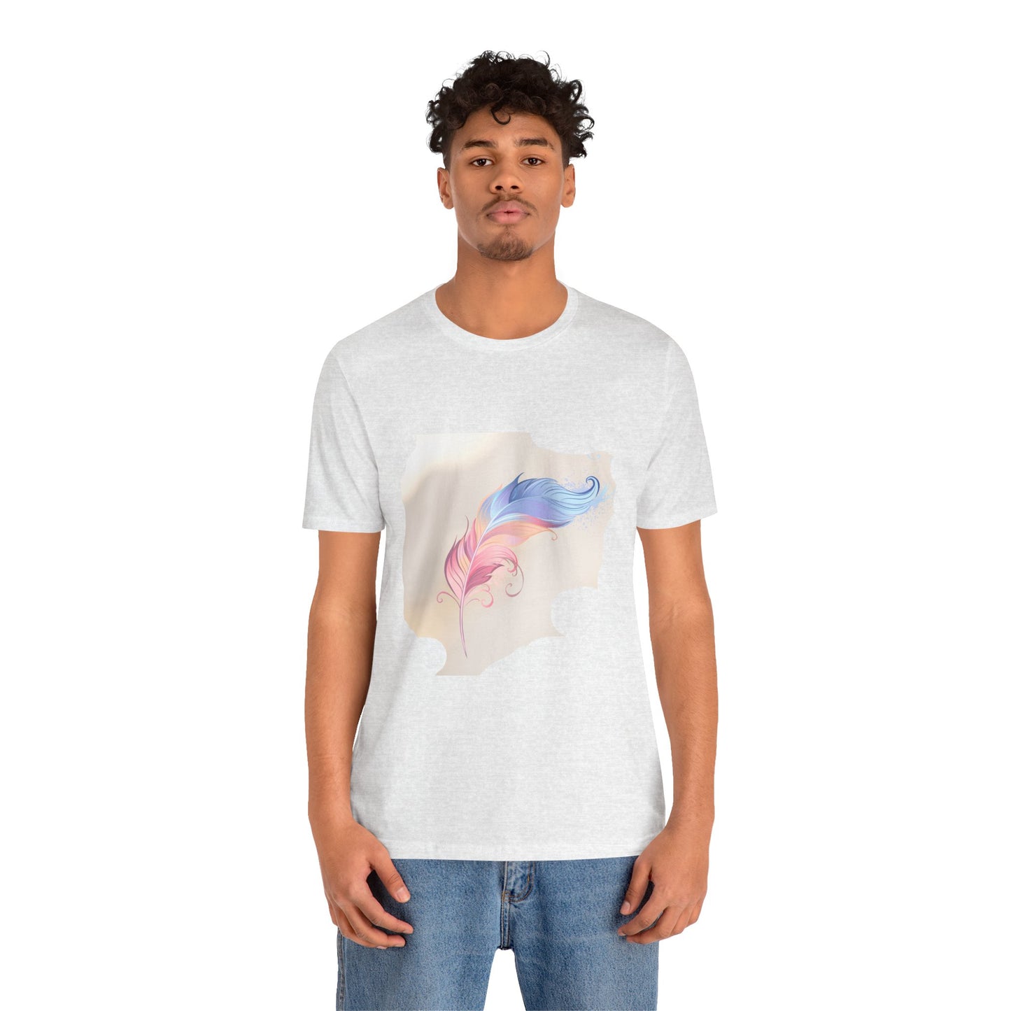 Feather Graphic T-Shirt — Lightweight Tee with Feather Design