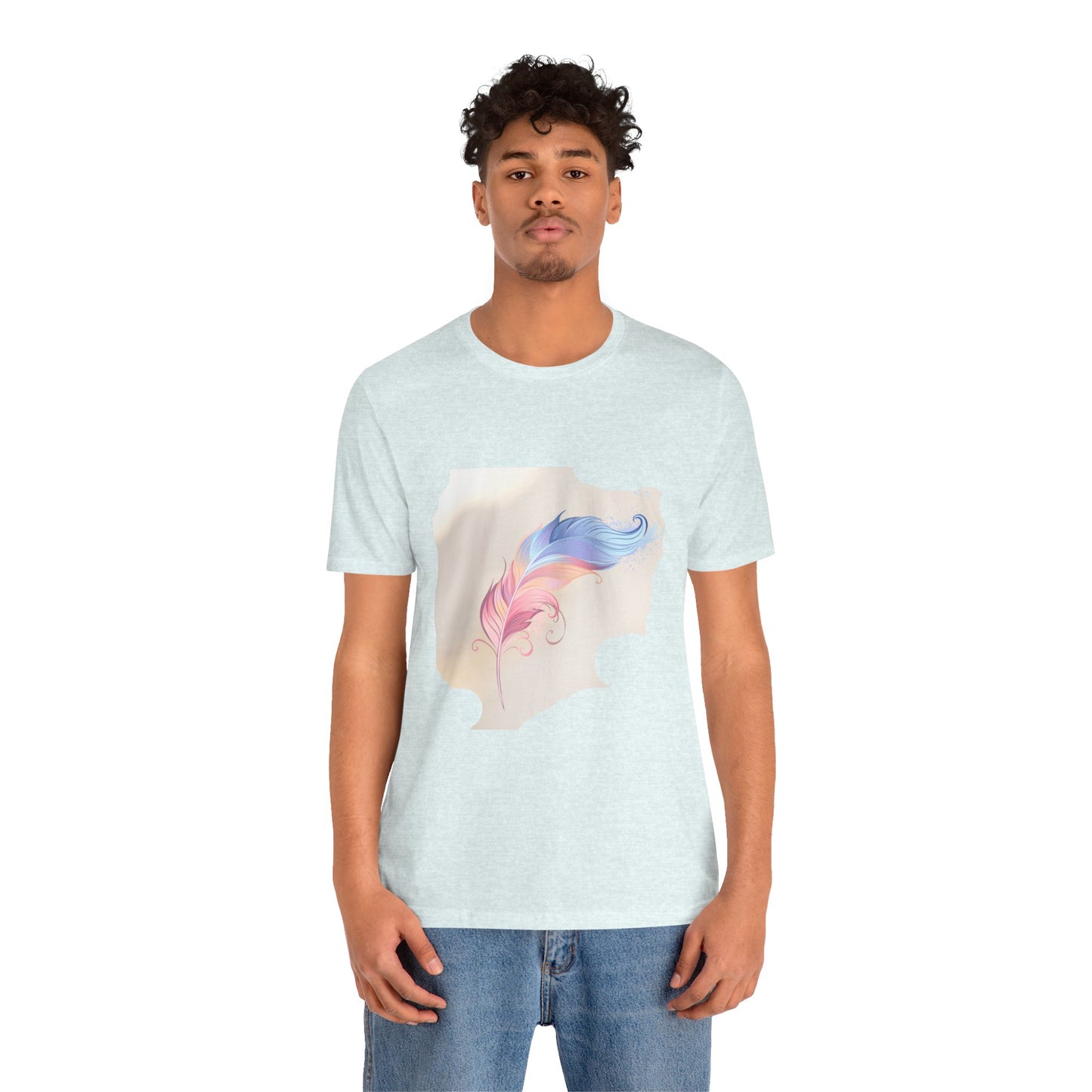 Feather Graphic T-Shirt — Lightweight Tee with Feather Design