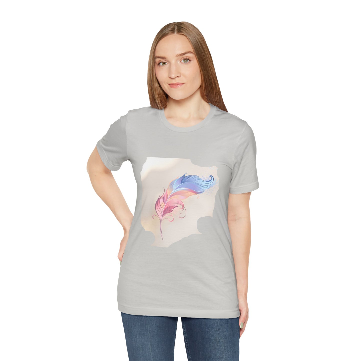 Feather Graphic T-Shirt — Lightweight Tee with Feather Design