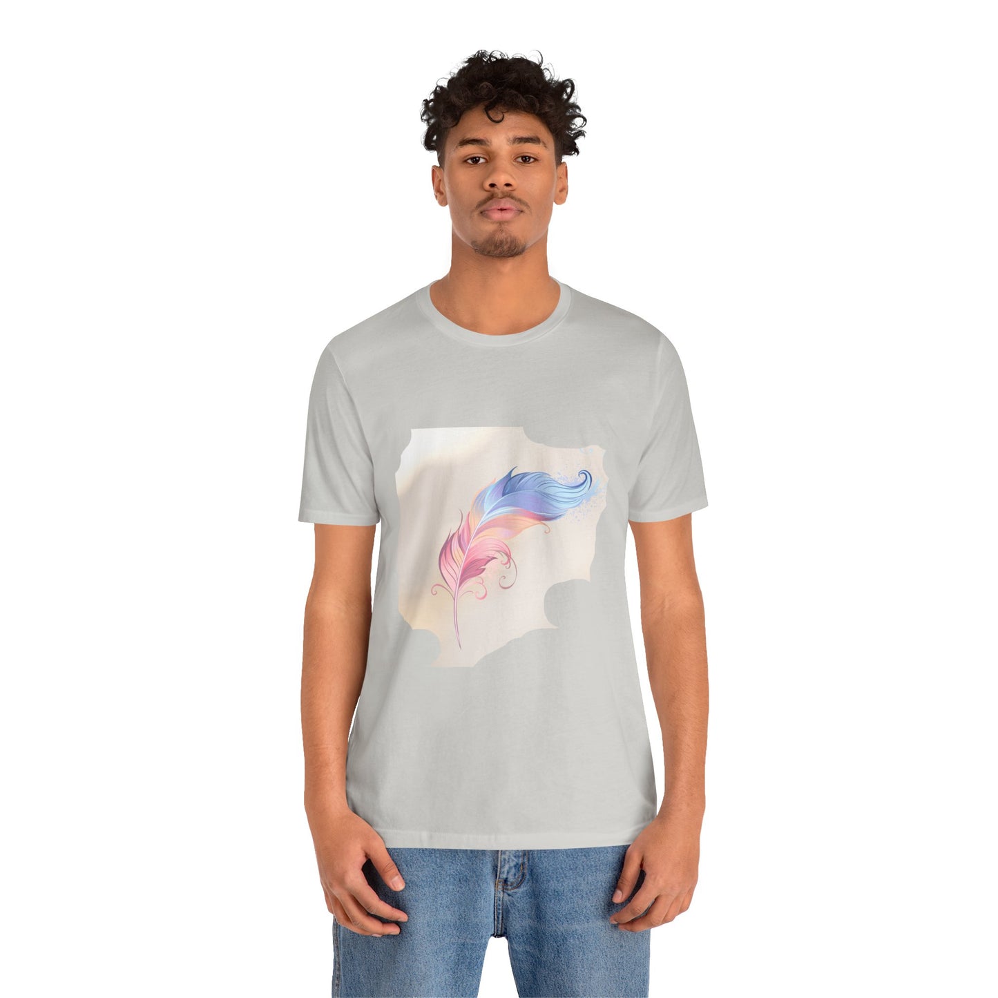 Feather Graphic T-Shirt — Lightweight Tee with Feather Design