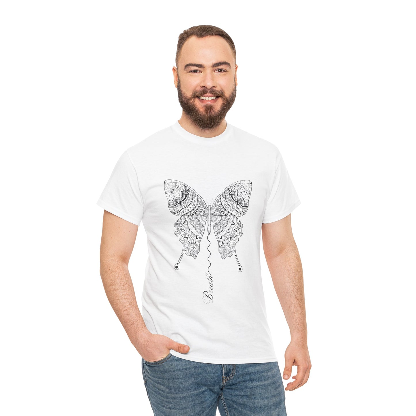Butterfly Breath T-Shirt — Calm, Inspirational Tee for Nature Lovers