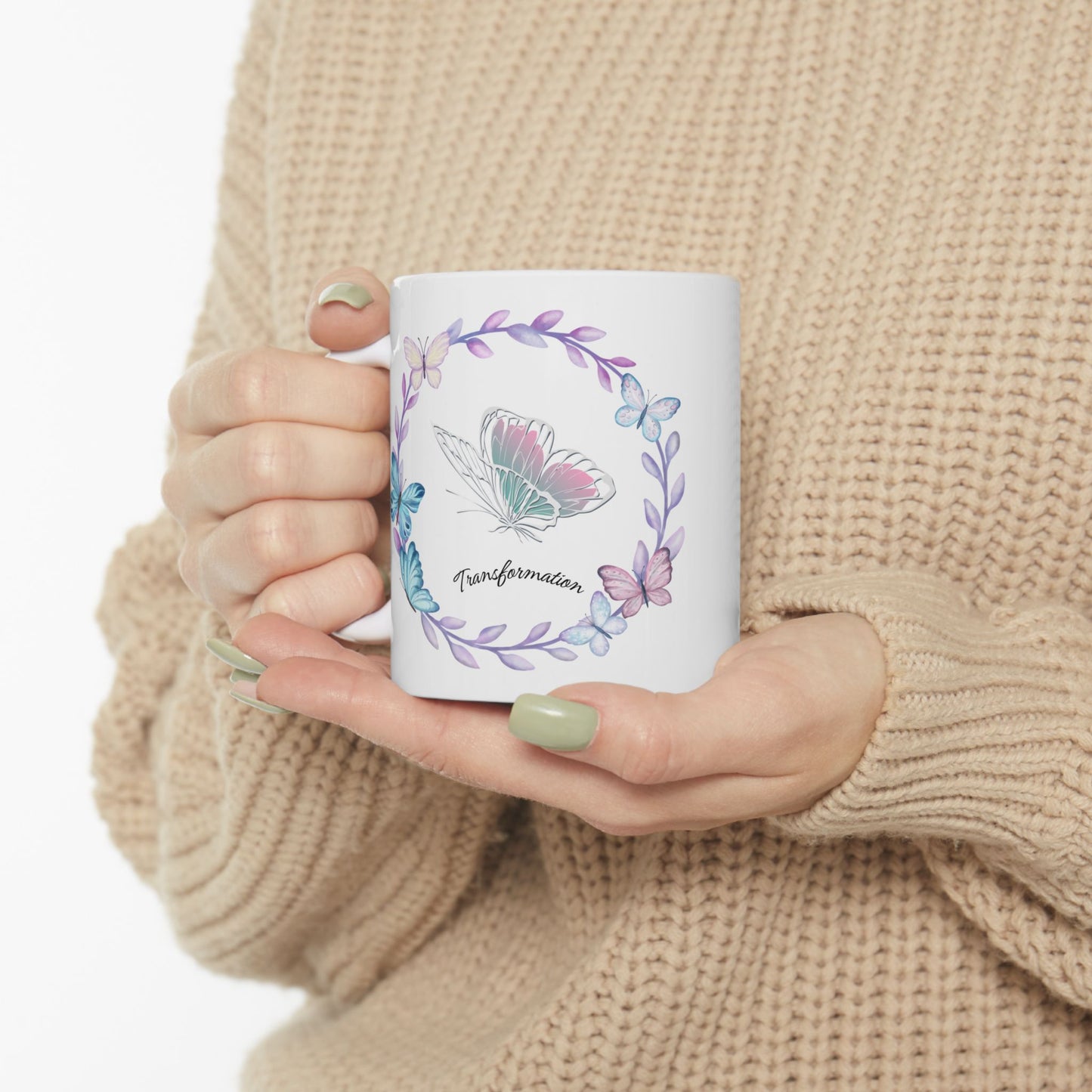 Transformation Butterfly Ceramic Mug — 11oz & 15oz Inspirational Coffee Cup